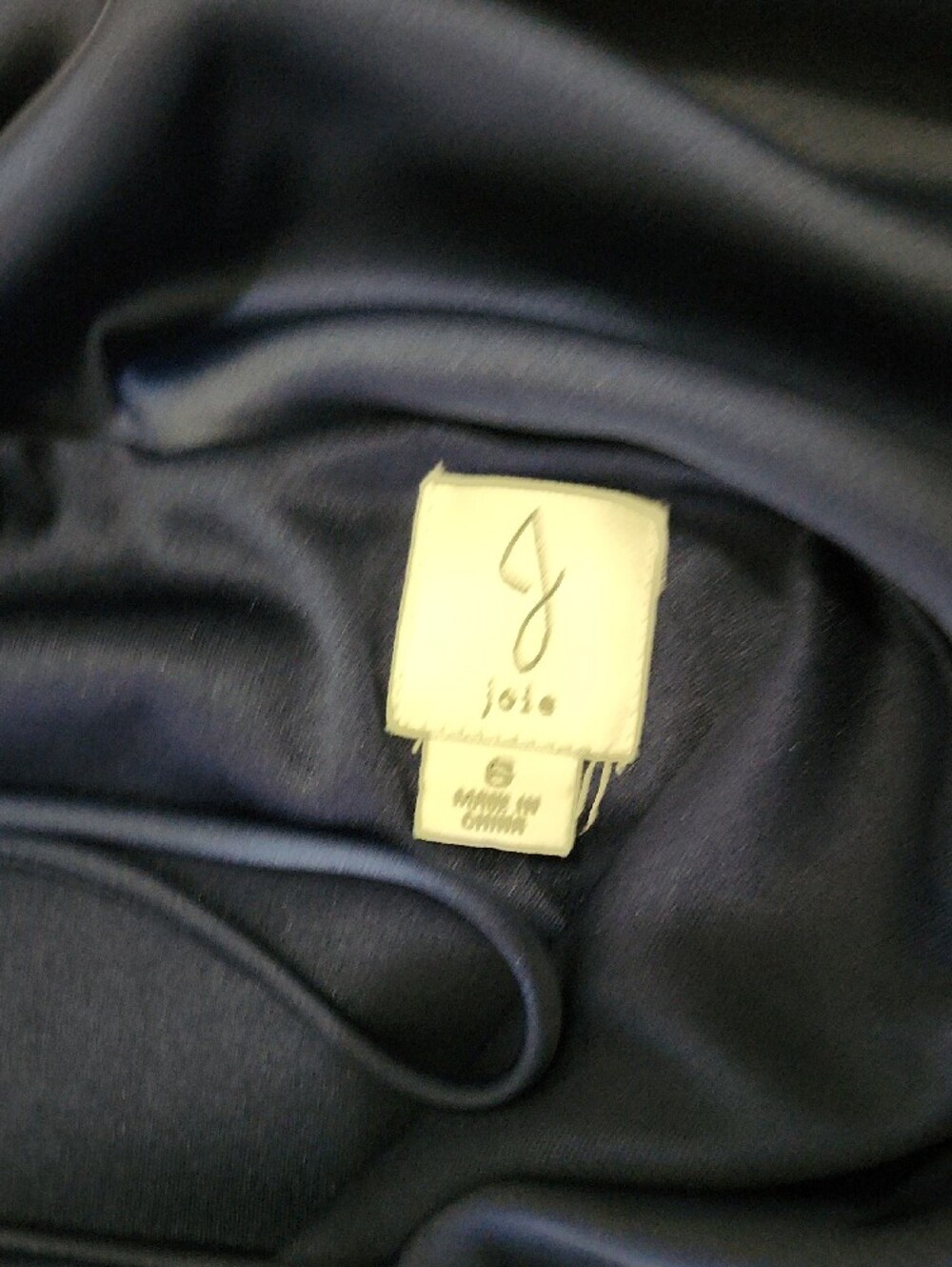 Joie Navy Satin Slip Gown with Adjustable Straps - Picture 4 of 5